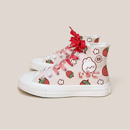 Strawberry Rabbit Canvas Sneakers