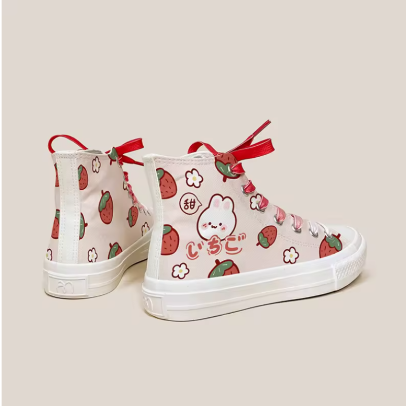 Strawberry Rabbit Canvas Sneakers