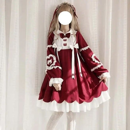 Long Sleeve Red Lolita Dress