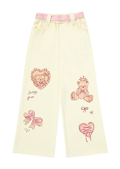 Y2K Bear Print Pants