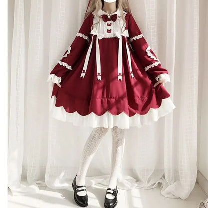 Long Sleeve Red Lolita Dress