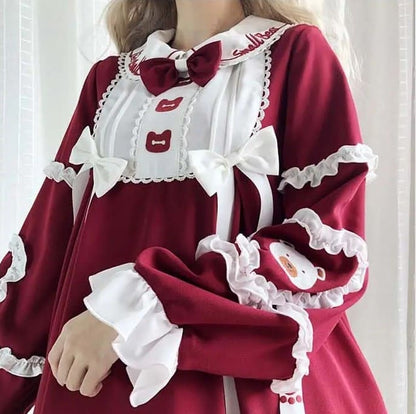 Long Sleeve Red Lolita Dress