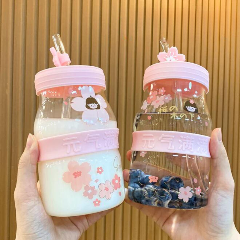 Cute Sakura Glass Cup