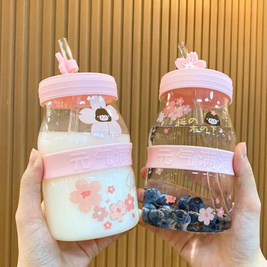 Cute Sakura Glass Cup