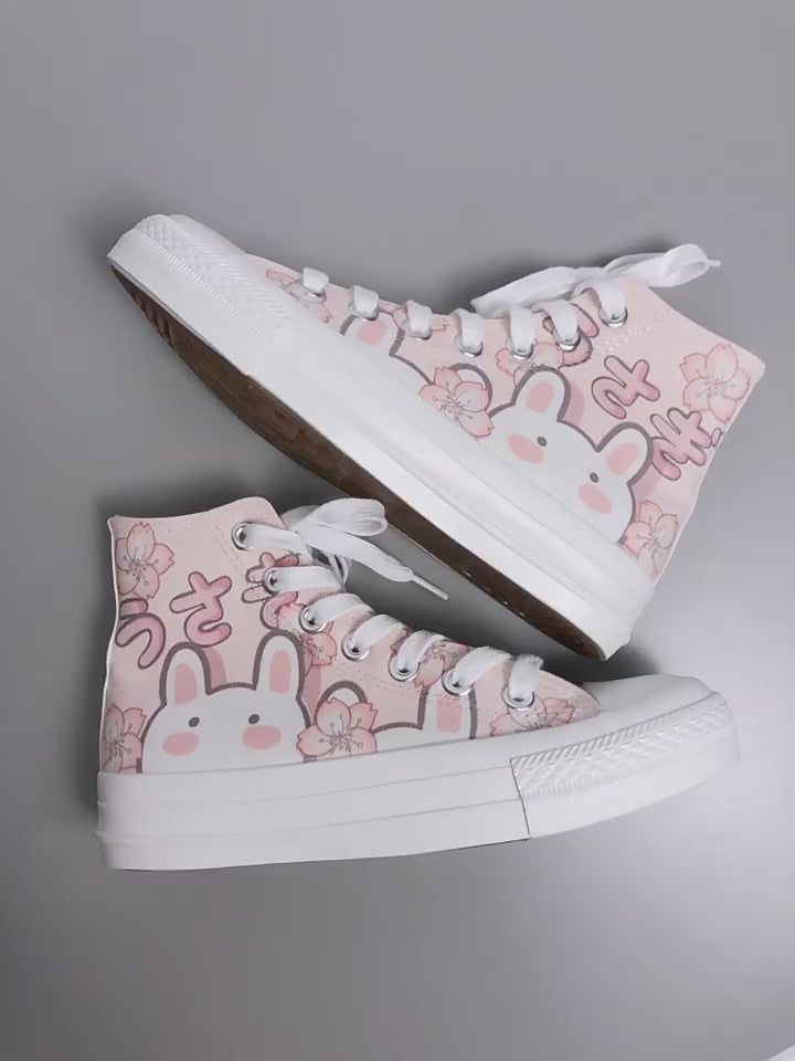 video Kawaii Bunny Canvas Sneakers