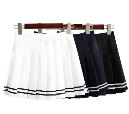 Women Gothic Skirt Black Pleated